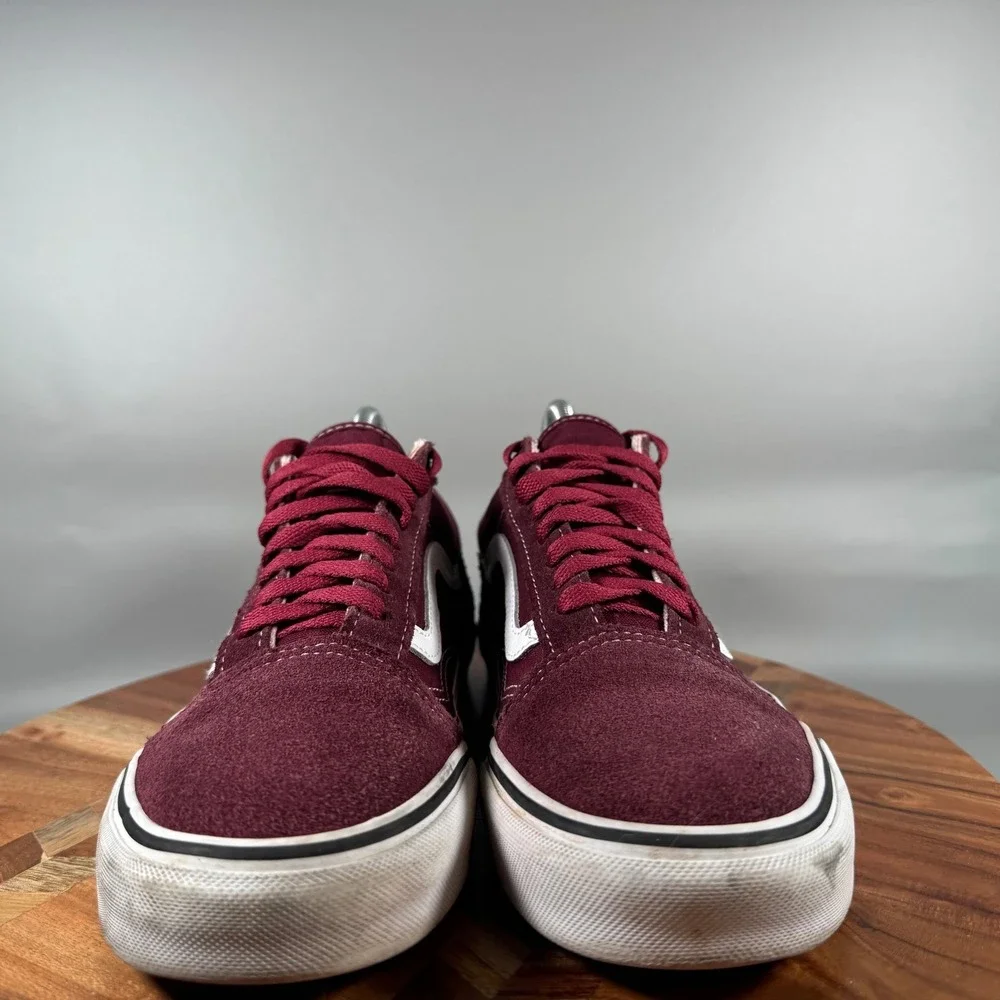 Vans Old Skool Port Royale Burgundy Suede Canvas Sneakers Womens 9 Mens 7.5
